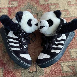 Adidas Jeremy scott Panda Bear High Top Shoes mens 10.5